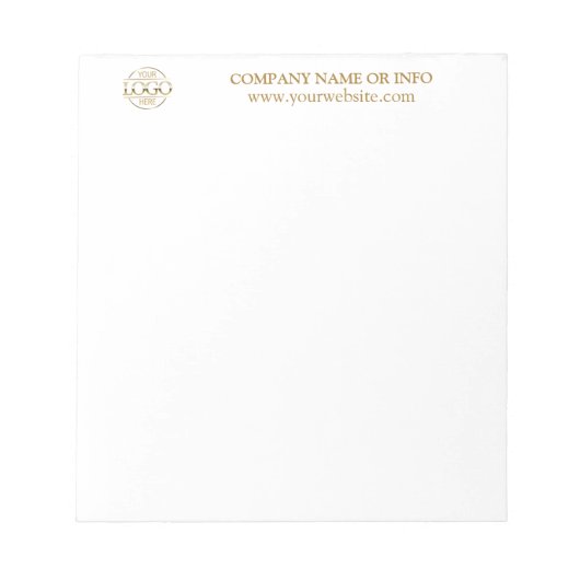Aangepaste Business Logo Wit Branded Promotionele Notitieblok (Voorkant)