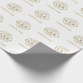 Aangepaste Business Logo Wit Goud Promotie Cadeaupapier (Hoek)