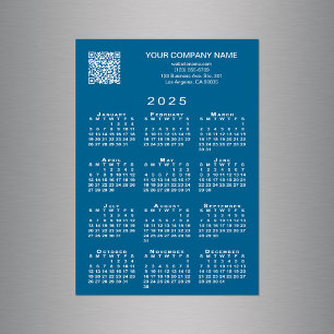 Aangepaste Business QR Code 2025 Kalender Blauwe M