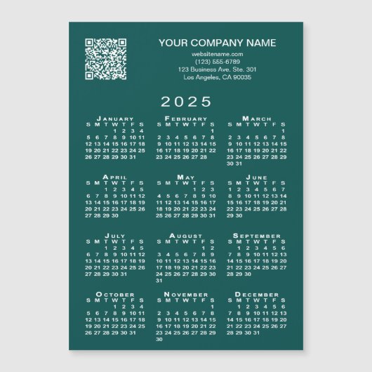 Aangepaste Business QR Code 2025 Kalender Blauwgro (Voorkant)