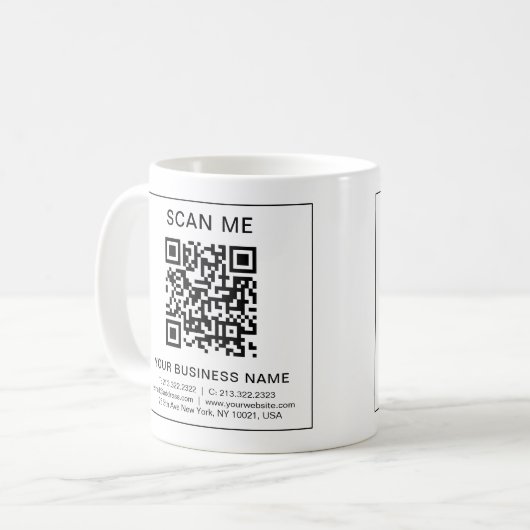 Aangepaste Business QR-code Eenvoudige Scan Me Pro Koffiemok (Voorkant links)
