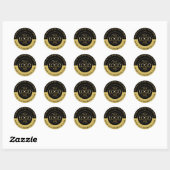 Aangepaste Business Round Logo Promotionele Zwart Ronde Sticker (Vel)