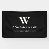 Aangepaste Business Table Hanging Banner Modern Zw (Horizontaal)
