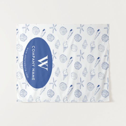 Aangepaste Business Table Runner Banner Blue Seash Wandkleed (Voorkant (horizontaal))