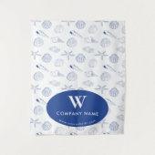 Aangepaste Business Table Runner Banner Blue Seash Wandkleed (Voorkant)