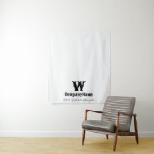 Aangepaste Business Table Runner Banner White Retr Wandkleed (In situ)