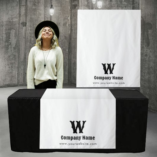 Aangepaste Business Table Runner Banner White Retr Wandkleed