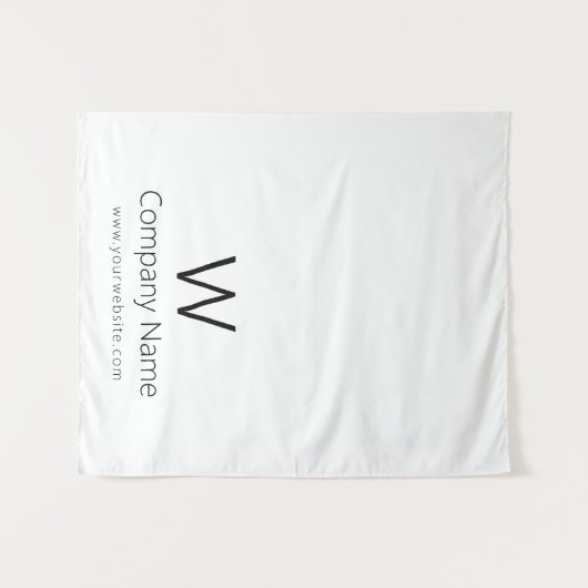 Aangepaste Business Table Runner Banner Wit Eenvou Wandkleed (Voorkant (horizontaal))