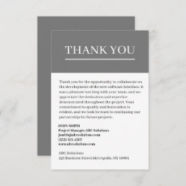 Aangepaste business-to-business-bedankkaart bedankkaart