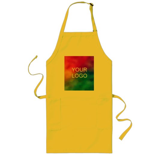 Aangepaste Business Upload Voeg Logo Afbeelding to Lang Schort (Voorkant)