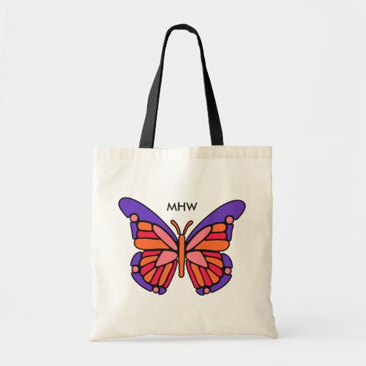 Aangepaste Butterfly-monogram canvas tassen (Voorkant)
