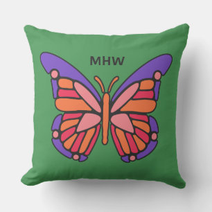 Aangepaste butterfly-monogram met gestyleerde Butt Buitenkussen