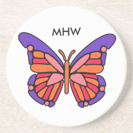 Aangepaste Butterfly-monogram onderzetter