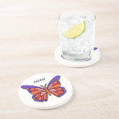 Aangepaste Butterfly-monogram onderzetter (Zijkant)