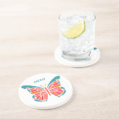 Aangepaste Butterfly-monogram onderzetter (Zijkant)