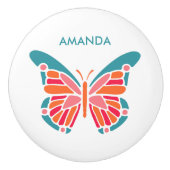 Aangepaste Butterfly-naam keramische knop (Voorkant)