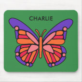 Aangepaste butterfly-naam mousepad muismat (Voorkant)