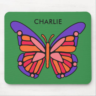 Aangepaste butterfly-naam mousepad muismat