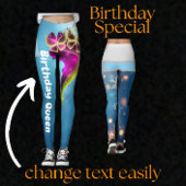 Aangepaste Butterfly & Snowflake Verjaardag Queen Leggings