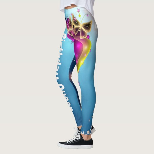 Aangepaste Butterfly & Snowflake Verjaardag Queen  Leggings (Links)