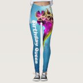 Aangepaste Butterfly & Snowflake Verjaardag Queen  Leggings (Voorkant)