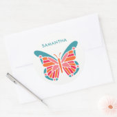 Aangepaste Butterfly-stickers Ronde Sticker (Envelop)