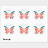 Aangepaste Butterfly-stickers Ronde Sticker (Vel)
