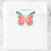 Aangepaste Butterfly-stickers Ronde Sticker (Tas)