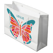 Aangepaste Butterfly-tas met grote cadeautjes Large Cadeautasje (Voorkant Gekanteld)