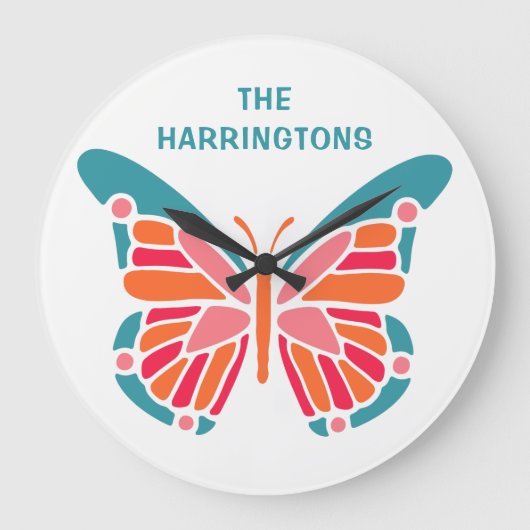 Aangepaste Butterfly-wandklokken Grote Klok (Voorkant)