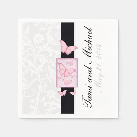 Aangepaste Butterfly Wedding Napkins Servet (Voorkant)