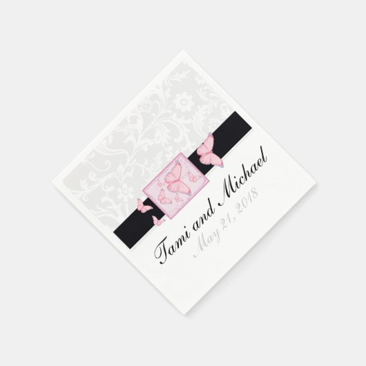 Aangepaste Butterfly Wedding Napkins Servet (Hoek)