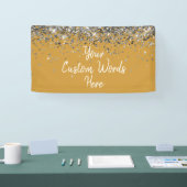 Aangepaste Butterscotch en Zilveren Verjaardagsfee Spandoek (Beurs)