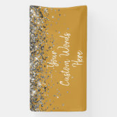 Aangepaste Butterscotch en Zilveren Verjaardagsfee Spandoek (Verticaal)