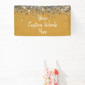 Aangepaste Butterscotch en Zilveren Verjaardagsfee Spandoek (Insitu)