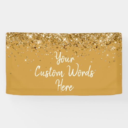 Aangepaste Butterscotch Goud Verjaardagsfeestje Ph Spandoek (Horizontaal)