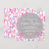 Aangepaste buttervlies-doucheuitnodigingen voor ba kaart (Voorkant / Achterkant)