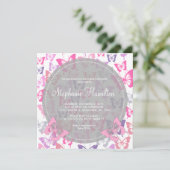 Aangepaste buttervlies-doucheuitnodigingen voor ba kaart (Staand voorkant)