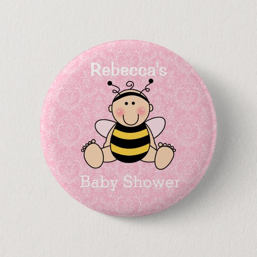 Aangepaste Button bijen Baby shower (Voorkant)