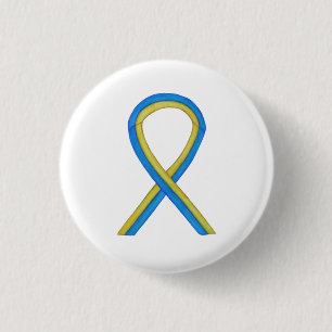 Aangepaste Button gele en blauwe bewustwording