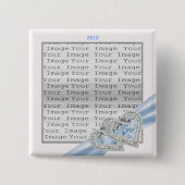 Aangepaste Button Ice Blue Ribbon (Voorkant)