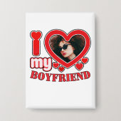 Aangepaste Button Ik hou van mijn vriendje Hartfot (Voorkant)