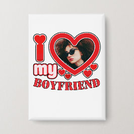 Aangepaste Button Ik hou van mijn vriendje Hartfot