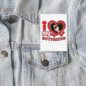 Aangepaste Button Ik hou van mijn vriendje Hartfot (Insitu)