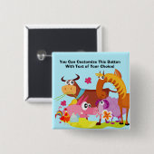 Aangepaste Button landbouwhuisdieren (Voorkant /achterkant)