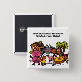 Aangepaste Button landbouwhuisdieren (Voorkant /achterkant)