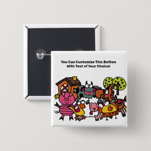 Aangepaste Button landbouwhuisdieren (Voorkant /achterkant)