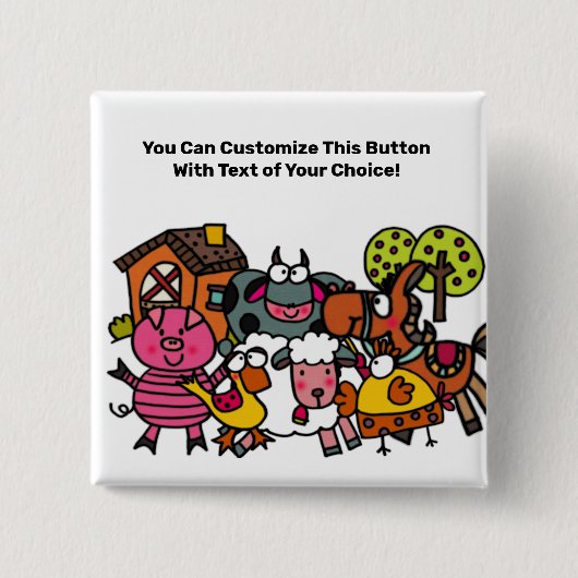 Aangepaste Button landbouwhuisdieren (Voorkant)