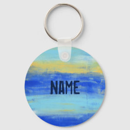 Aangepaste Button Sleutelhanger "bij het strand" B