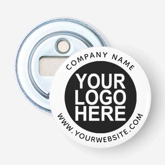 Aangepaste Button terug met zakelijke Logo Flesopener (Voorkant)